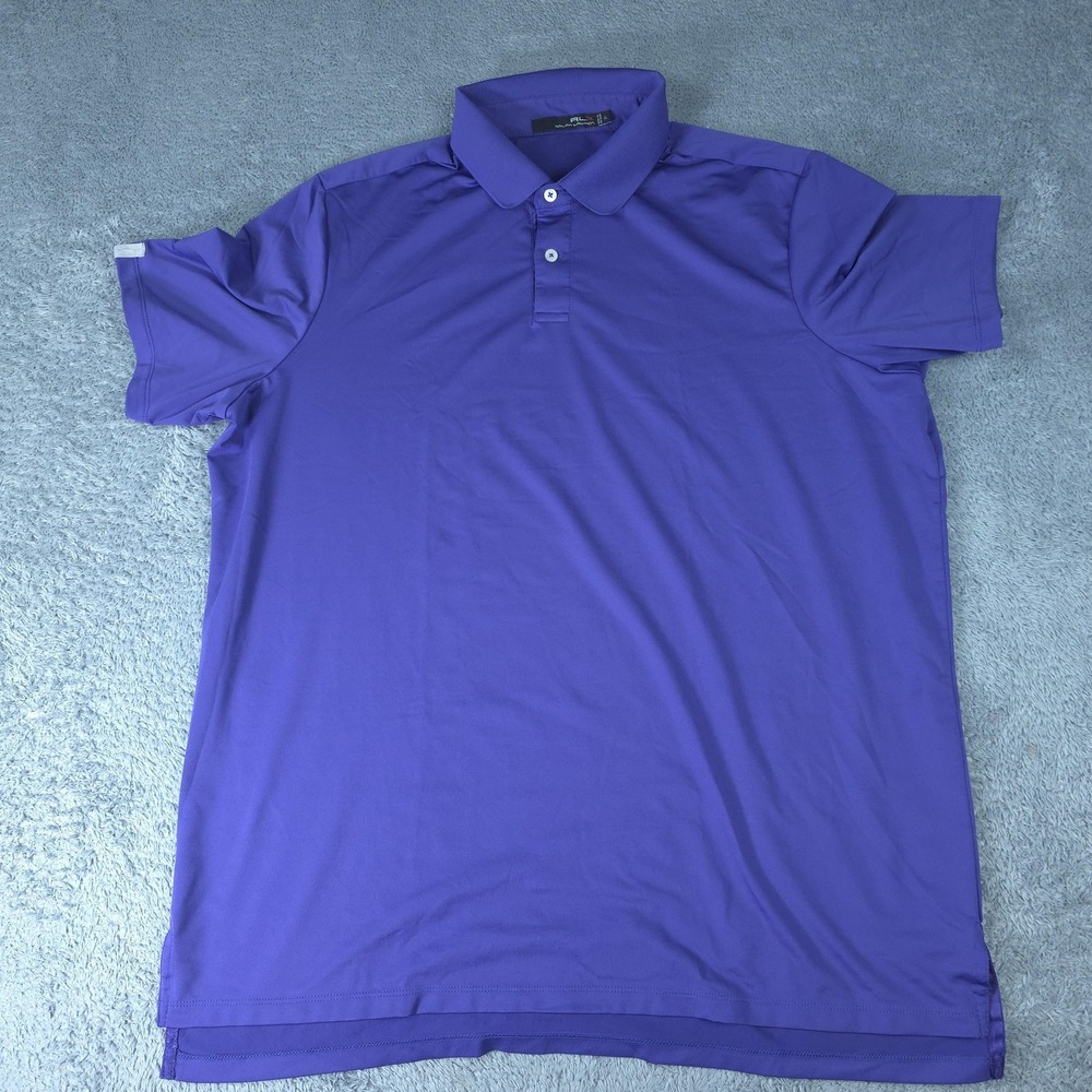 Ralph Lauren RLX Polo Shirt Mens XL Purple Solid Golf Stretch Performance Casual